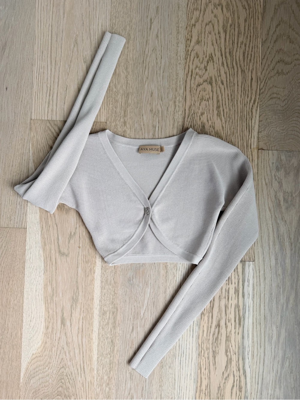 AYA MUSE Cream Cropped Bolero Cardigan